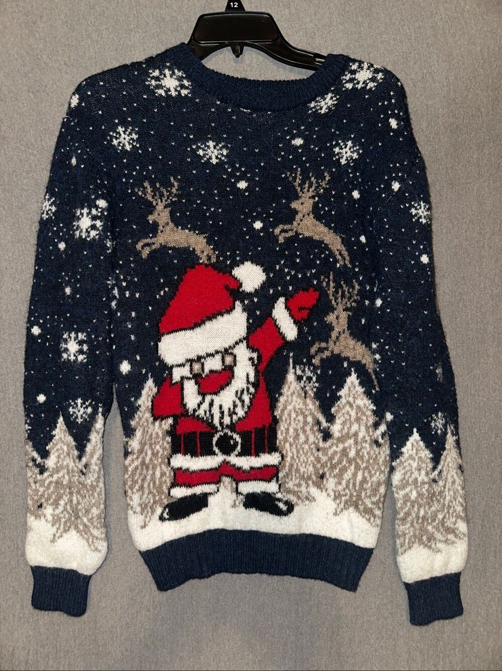 Gerekli Christmas santa holiday crewneck sweater wool blend Turkey small